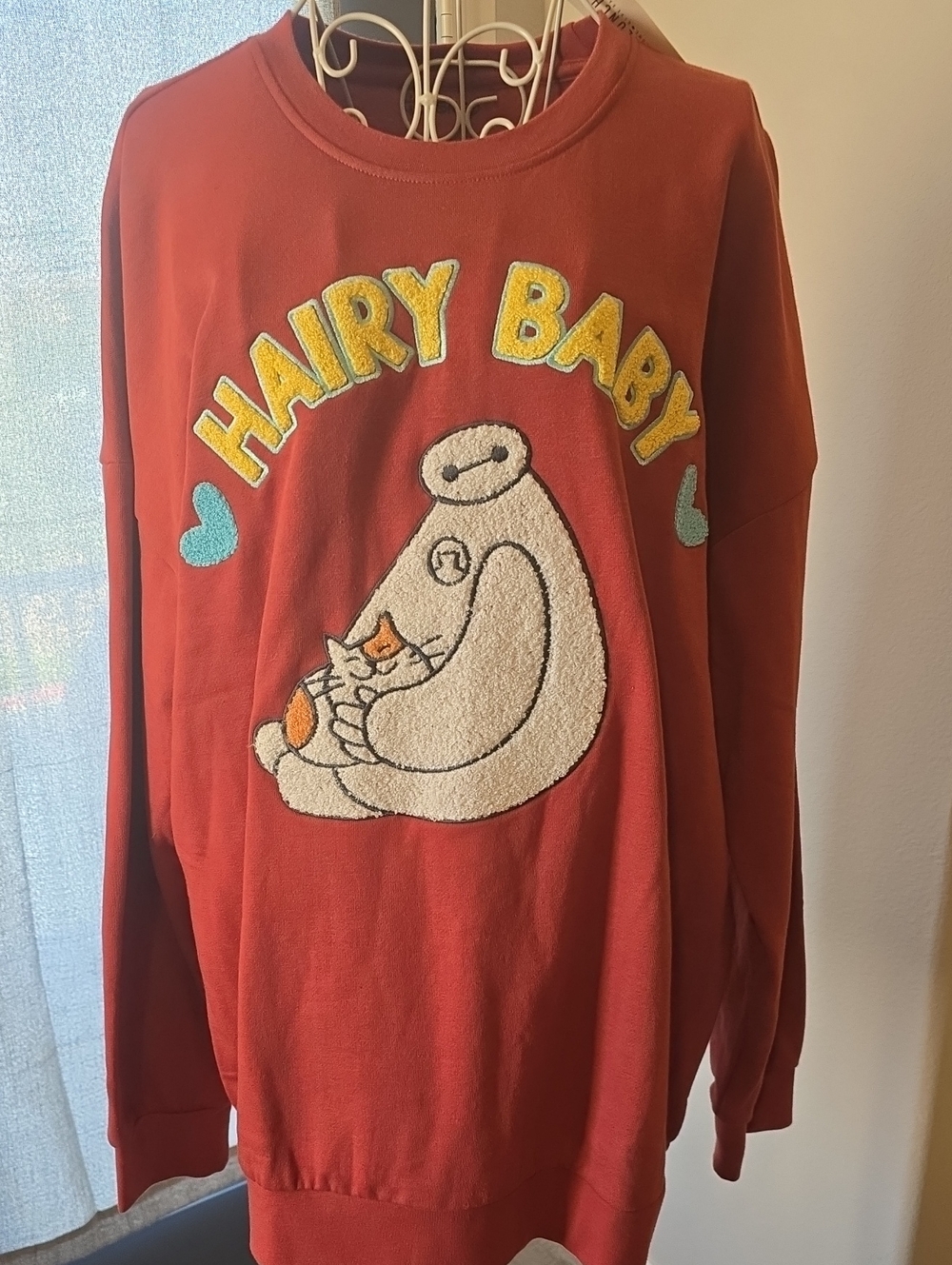XL sweatshirt, Disney Big Hero 6 Baymax & Mochi 'Hairy Baby' crewneck